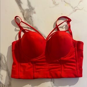 Red Women's Bustier Top